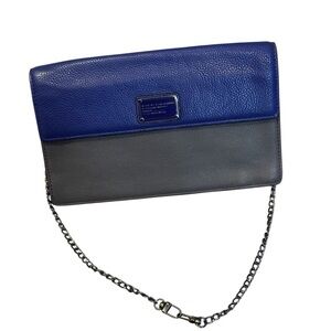 MARC BY MARC JACOBS BLUE AND GRAY CLUTCH WITH DUST BAG